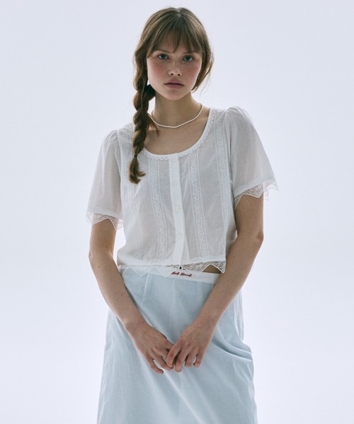 Mardi Mercredi（マルディメクルディ） ブラウス シャツ SHEER COTTON 