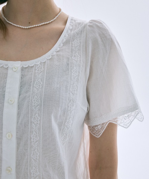 Mardi Mercredi（マルディメクルディ） ブラウス シャツ SHEER COTTON