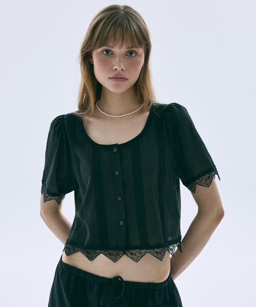 Mardi Mercredi（マルディメクルディ） ブラウス シャツ SHEER COTTON 