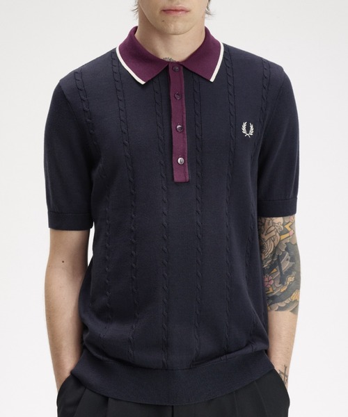 FRED PERRY（フレッドペリー） ポロシャツ 半袖 Cable Knit Shirt