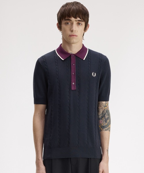 FRED PERRY（フレッドペリー） ポロシャツ 半袖 Cable Knit Shirt