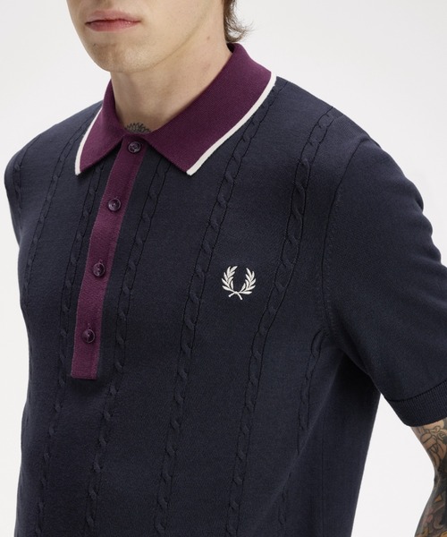 FRED PERRY（フレッドペリー） ポロシャツ 半袖 Cable Knit Shirt