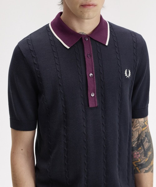 FRED PERRY（フレッドペリー） ポロシャツ 半袖 Cable Knit Shirt