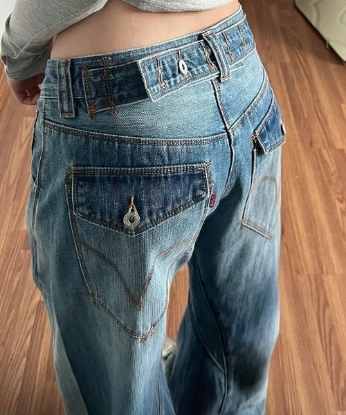 「Lis ardent」 デニムパンツ L ブルー レディース_画像2