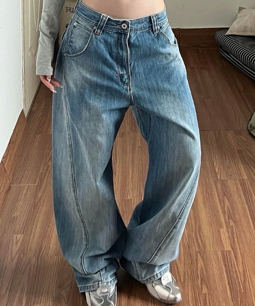 「Lis ardent」 デニムパンツ L ブルー レディース_画像4