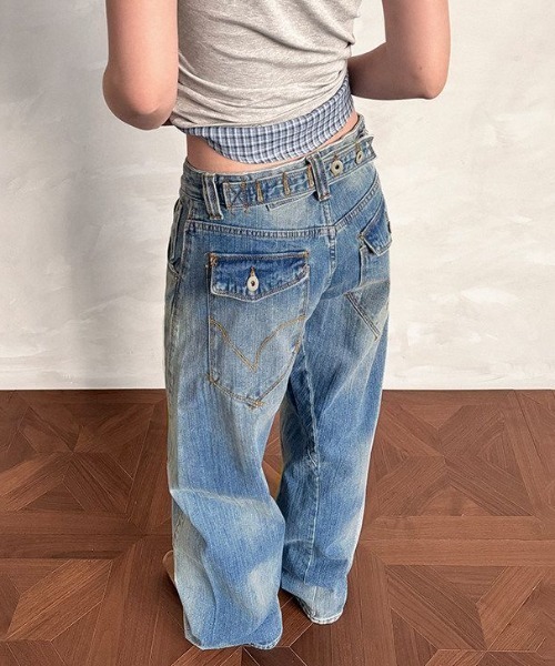 「Lis ardent」 デニムパンツ L ブルー レディース_画像5