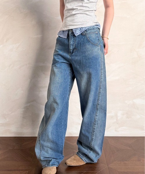 「Lis ardent」 デニムパンツ L ブルー レディース_画像9
