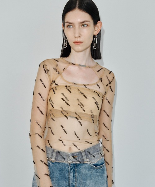 JOSE MOON（ジョゼムーン） tシャツ SHEER 2WAY MONOGRAM TOPS/シアー