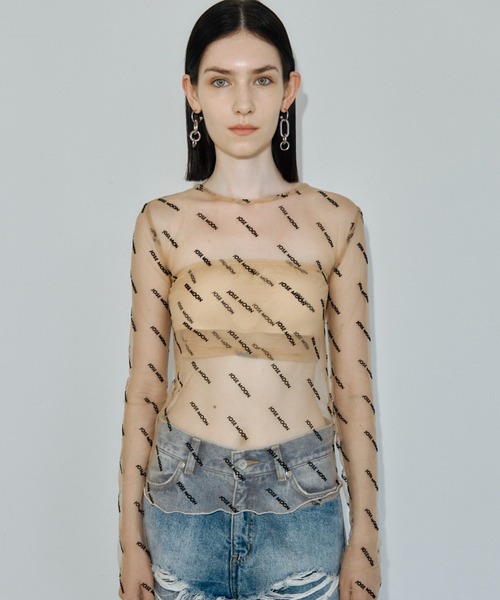 JOSE MOON（ジョゼムーン） tシャツ SHEER 2WAY MONOGRAM TOPS/シアー