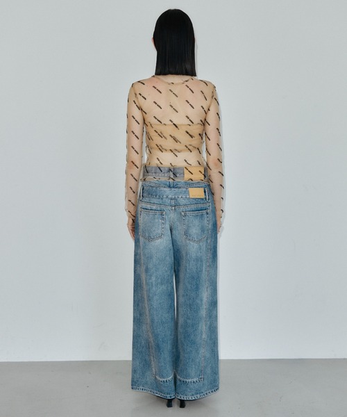 JOSE MOON（ジョゼムーン） tシャツ SHEER 2WAY MONOGRAM TOPS/シアー