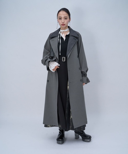 HARE（ハレ） トレンチコート コート レースレザーキリカエロング 