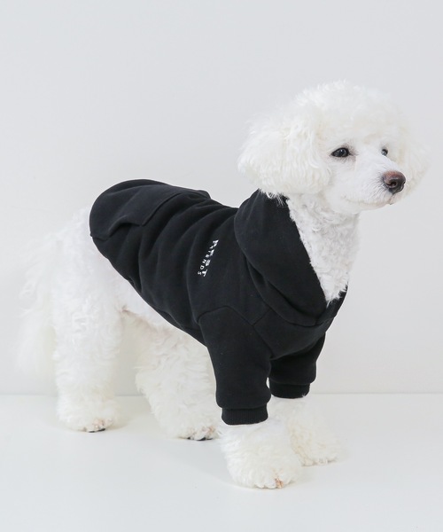 犬 服 Best Friends ベストフレンズ: ロゴ刺繍裏起毛パーカー