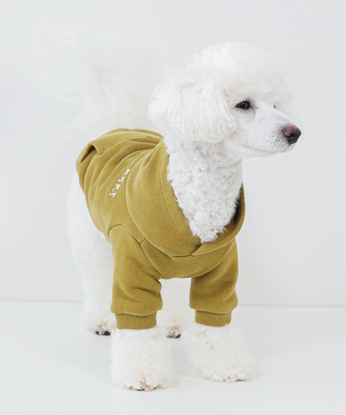 犬 服 Best Friends ベストフレンズ: ロゴ刺繍裏起毛パーカー