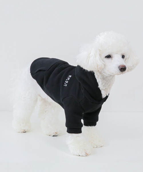 犬 服 Best Friends ベストフレンズ: ロゴ刺繍裏起毛パーカー