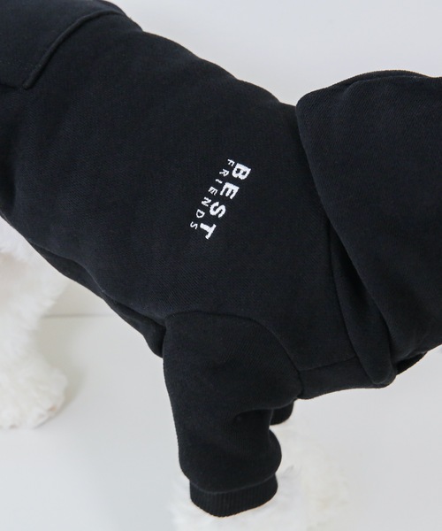 犬 服 Best Friends ベストフレンズ: ロゴ刺繍裏起毛パーカー
