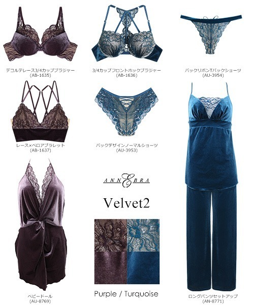 ANNEBRA(アンブラ) ブラジャー Velvet2 レース×ベロアブラレット ANNEBRA(アンブラ) ブラジャー Velvet2 レース×ベロアブラレット