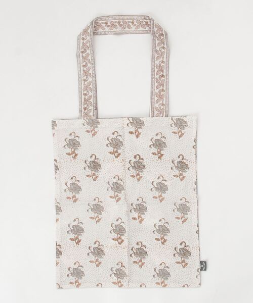 美品　EPICE フラワープリントトートバッグ Flowering トートバッグ ブロックプリントトートバッグ
