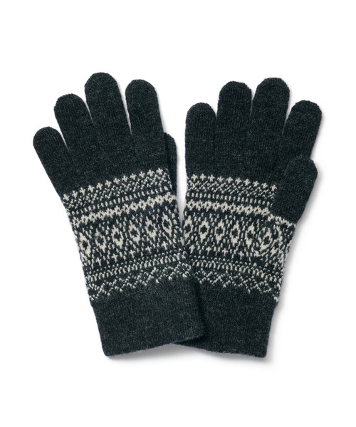 無印良品（MUJI） 手袋 ウール混 裏起毛 タッチパネル手袋 （柄