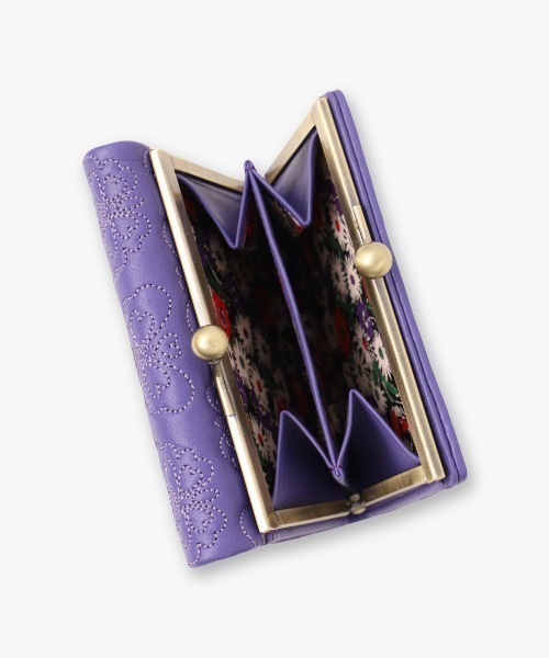 【美品】ANNA SUI チェイス 口金二つ折り財布 パープル　羊革 ANNA SUI 財布 チェイス 口金2つ折り財布 レディース : ZOZOTOWN