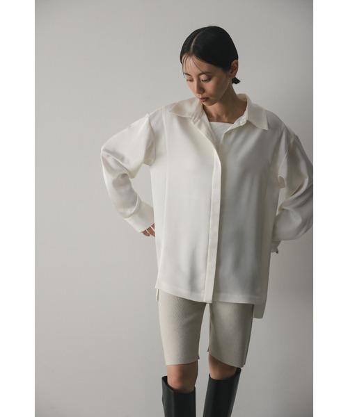 STYLEMIXER ブラウス シャツ マットサテンシャツ レディース