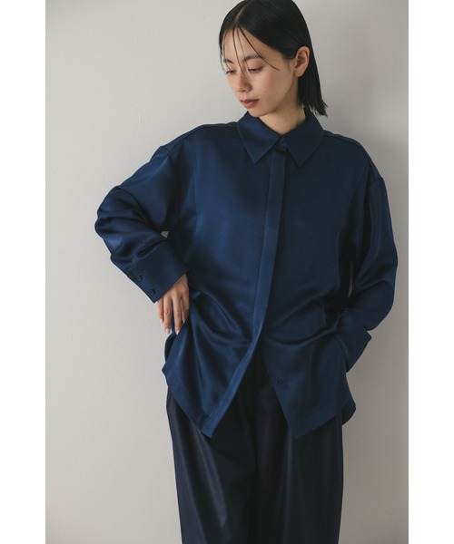 STYLEMIXER ブラウス シャツ マットサテンシャツ レディース