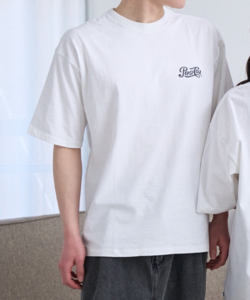 Ada. tシャツ 「DISCUS×PEPSI」バックプリント ルーズ 半袖T メンズ