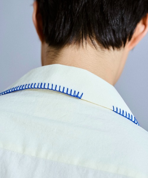 Camphor wood シャツ flower embroidery SAGARA h/s shirt