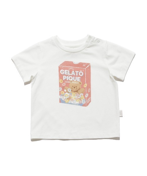GELATO PIQUE キャラクターTシャツ ホワイト gelato pique パジャマ 「BABY」シリアルベアワンポイントT