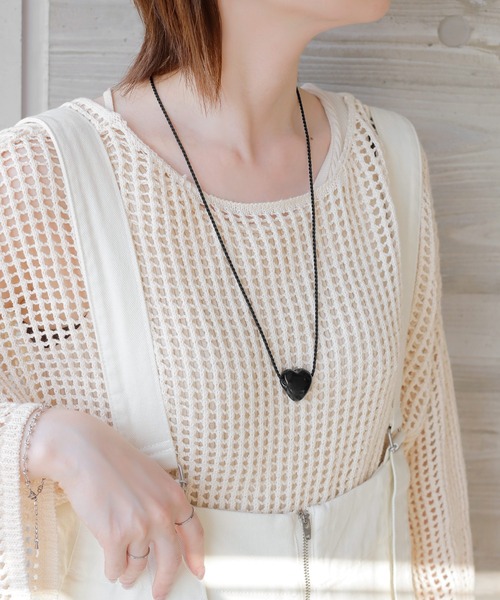 ANEMONE（アネモネ） ネックレス ボリュームハートガラスネックレス