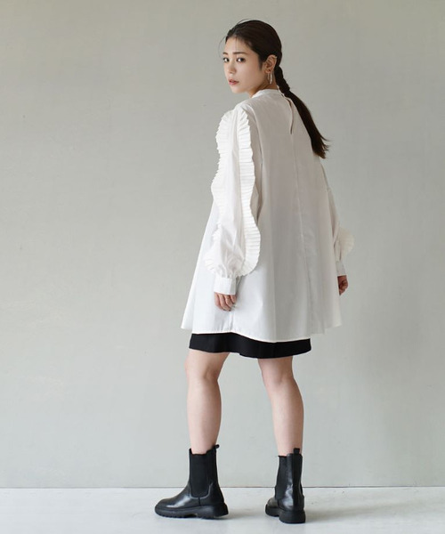 e-zakkamania stores ブラウス シャツ ジョーゼット プリーツフリル 