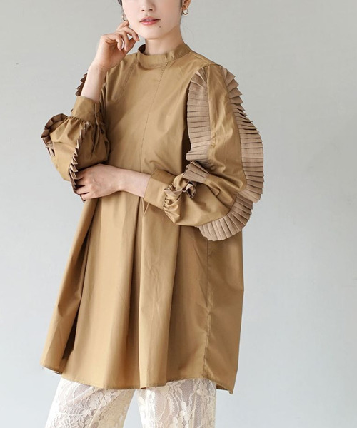 e-zakkamania stores ブラウス シャツ ジョーゼット プリーツフリル 