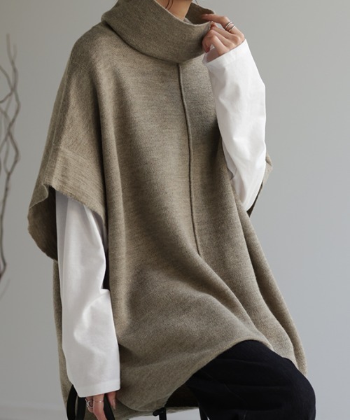 HUG.U（ハグユー） ベスト ジレ タートルネックニットベスト