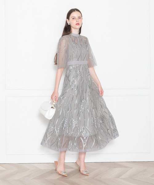 「Leja」 半袖ワンピース SMALL グレー レディース Leja 「Leja」 半袖ワンピース SMALL グレー レディース