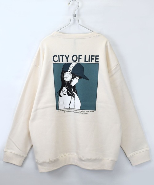 HALHAM トレーナー スウェット back print illustration sweat