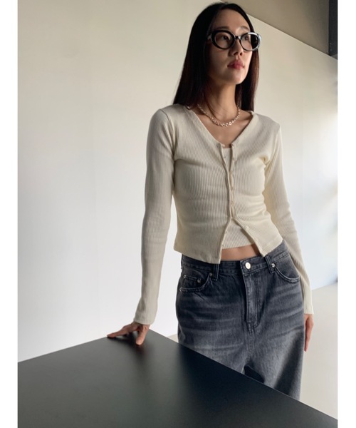 Didot.showroom カーディガン ツーピースVネックリブ