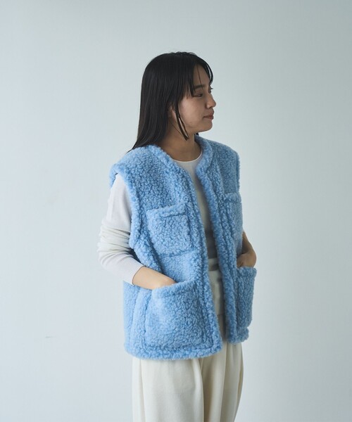 新品　ムフロン・ムフロン Mouflon Mouflon ボアベスト ブラウン RONEL ベスト ジレ Mouflon Mouflon（ムフロン ムフロン）4ポケット