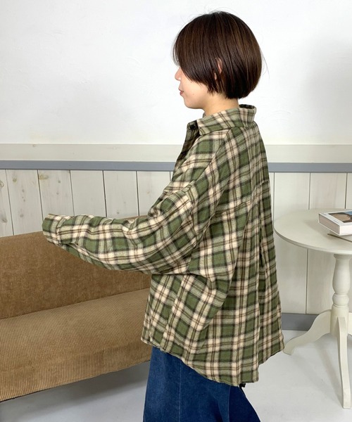 CRB ブラウス シャツ チェックビッグシャツ レディース : ZOZOTOWN