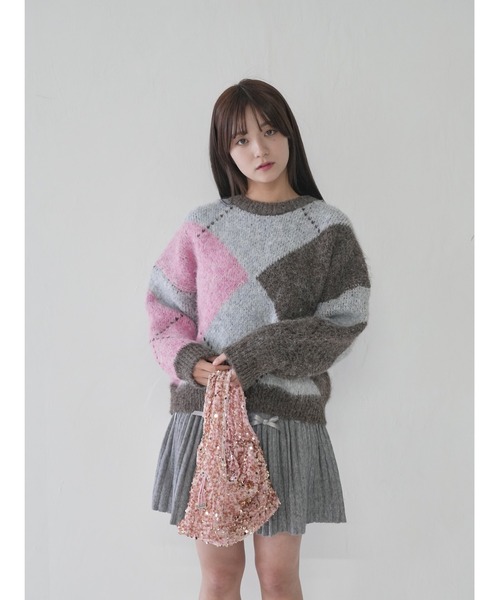 ニット セーター 「 cunii 」コースアーガイルニット レディース