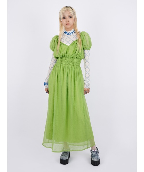PAMEO POSE 半袖ミニワンピース グリーン PAMEO POSE 「PAMEO POSE」 半袖ワンピース SMALL グリーン