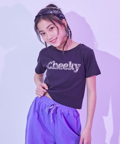 tシャツ 「DANCE」ガールズ クロップド丈 半袖Tシャツ キッズ 子供服 女の子 | devirock