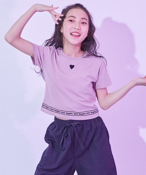 tシャツ 「DANCE」ガールズ クロップド丈 半袖Tシャツ キッズ 子供服 女の子 | devirock | 07