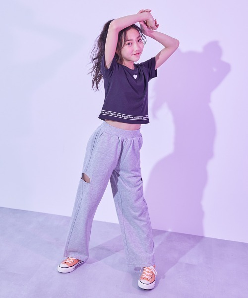 tシャツ 「DANCE」ガールズ クロップド丈 半袖Tシャツ キッズ 子供服 女の子 | devirock | 11