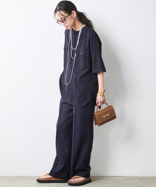 CHIC STYLE（シックスタイル） スラックス パンツ レーヨン麻