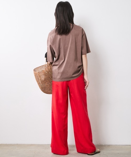 ワイドパンツ スラックス パンツ レーヨン麻リラックスワイドパンツ「大きいサイズ有」シックスタイル レディースの画像