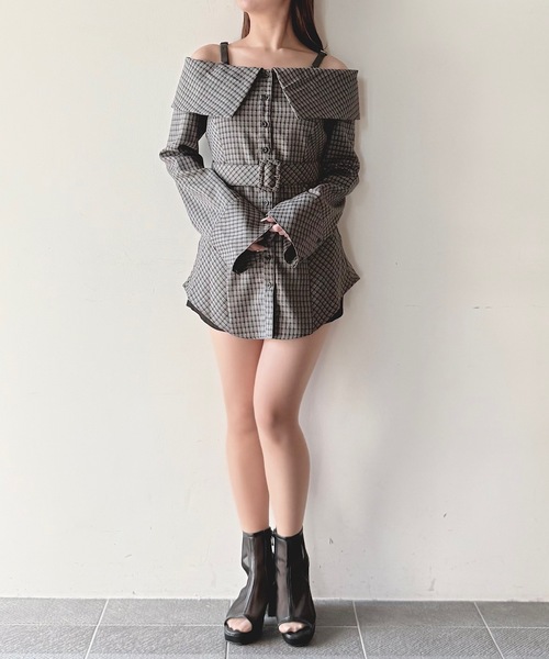 NOMAE ノーマエ デニムオフショルシャツチュニック ワンピース NOMAE（ノーマエ）の「デニムオフショルシャツチュニック