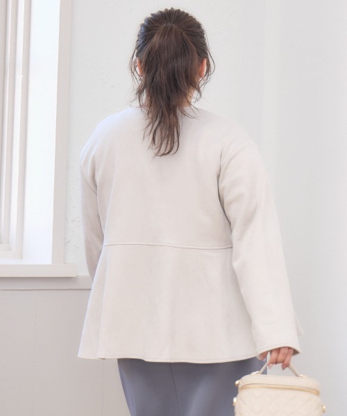 u plume(ユープリュム) ジャケット ノーカラージャケット 「L〜4L u plume(ユープリュム) ジャケット ノーカラージャケット 「L〜4L