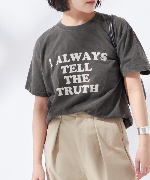 tシャツ 「I ALWAYS」ピグメントTシャツ レディース