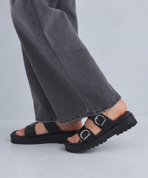 ホット商品 green label relaxing サンダル ダブルベルトプラット サンダル 靴