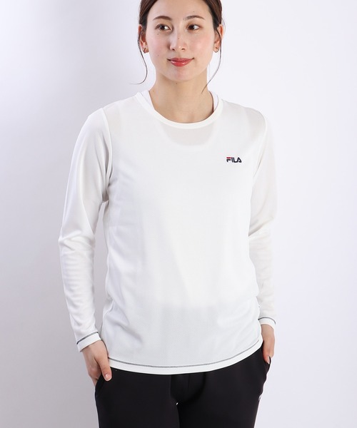 FILA（フィラ） tシャツ 速乾 レディース ダブルメッシュ ワンポイント