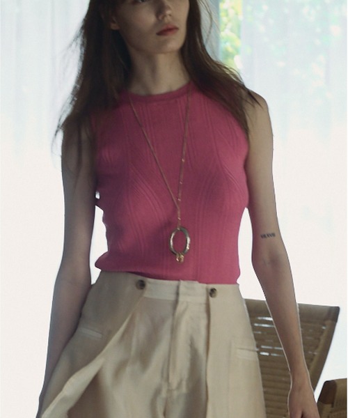 タンクトップ ノースリーブ Audy knit tank top アウディーニットタンクトップ レディース